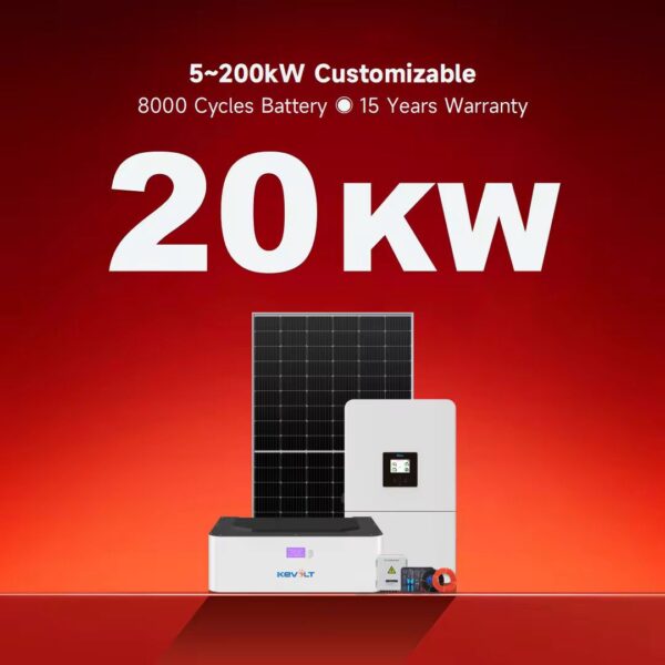 KEVOLT Système Solaire Hybride 5kW – 50kW – Kit Complet Système d'Énergie Solaire Hors Réseau pour la Maison