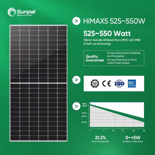 Ensemble Complet de Système Photovoltaïque 5kW / 10kW – Système d'Alimentation Solaire Hybride Hors Réseau, Kit Panneau Solaire Complet pour Toit de Maison – Image 4