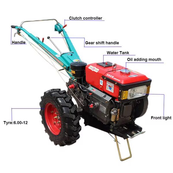 HHD WSFT101-12 Cultivateur Tracteur à Pied – Tracteur à Main avec Chargeur pour l'Agriculture – Image 2